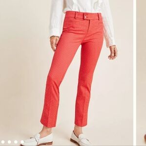 Anthropologie Essential Slim Red Pants Size 8